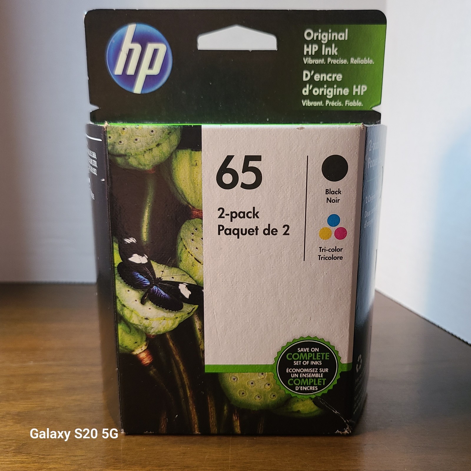 NOS Original hp 65 2pk Black/Tri-color Ink Cartridges Exp 7/23 T0A36AN 140