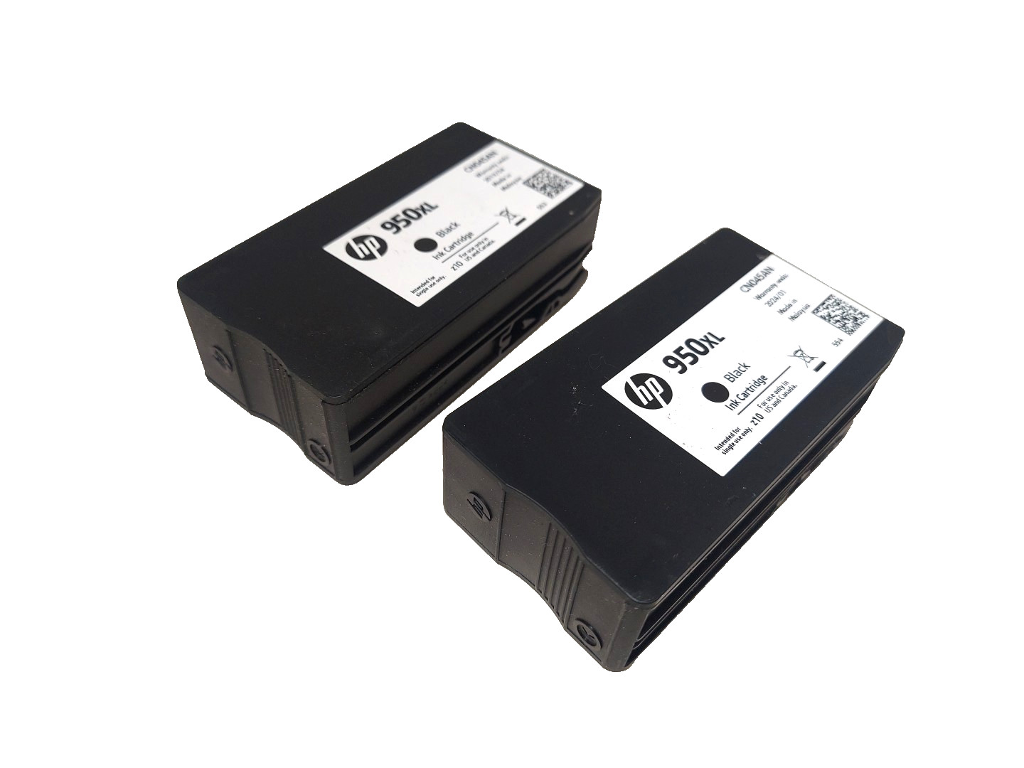HP 950XL 2 Black Ink Printer Cartridges CN045An Open Box Z10 US and Canada
