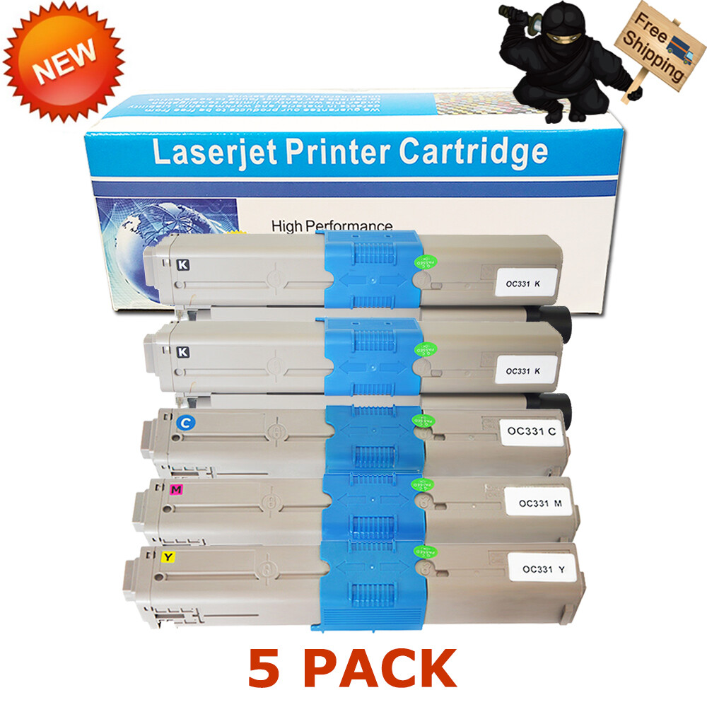 5 Toner Cartridge for OKIdata C332dn MC363dn 46508704 46508703 46508702 46508701