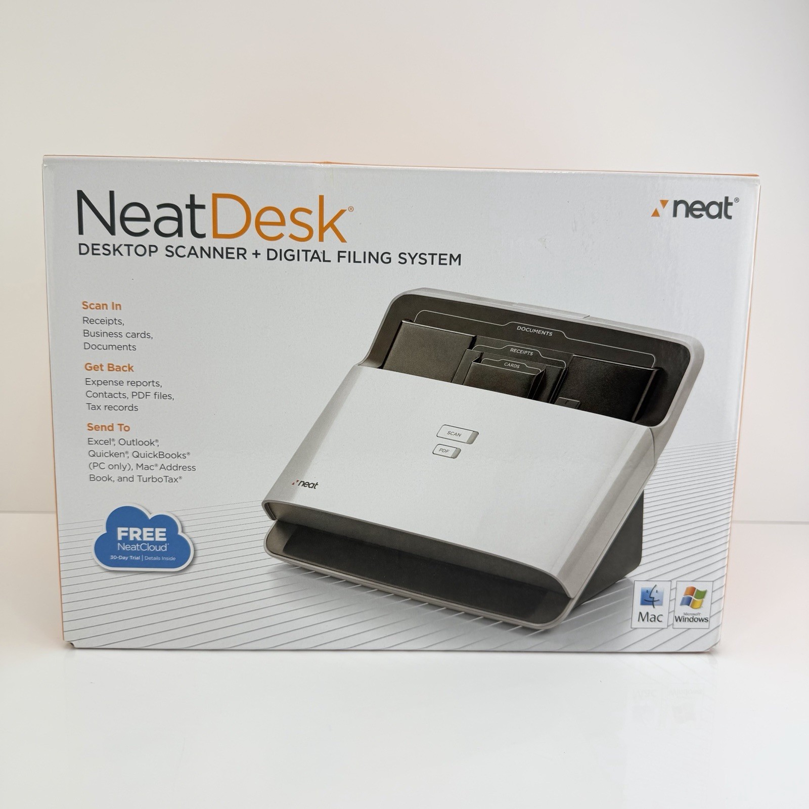 Neat Desk Pass Through Scanner Digital Filing System Red NEW NIB