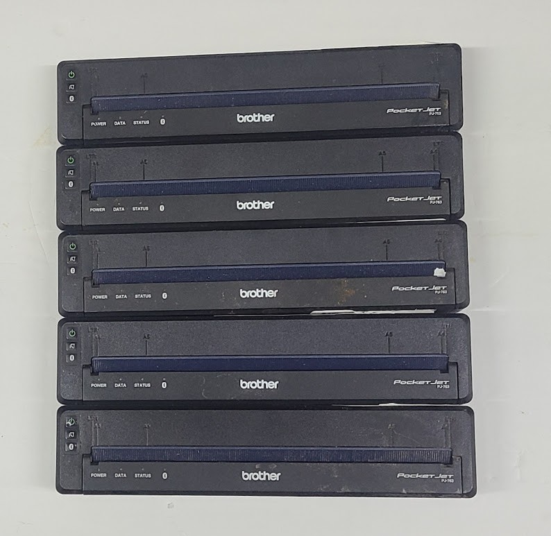 Lot of 5 x Brother PocketJet 7 PJ763 PJ-763 Thermal Printers – For Parts