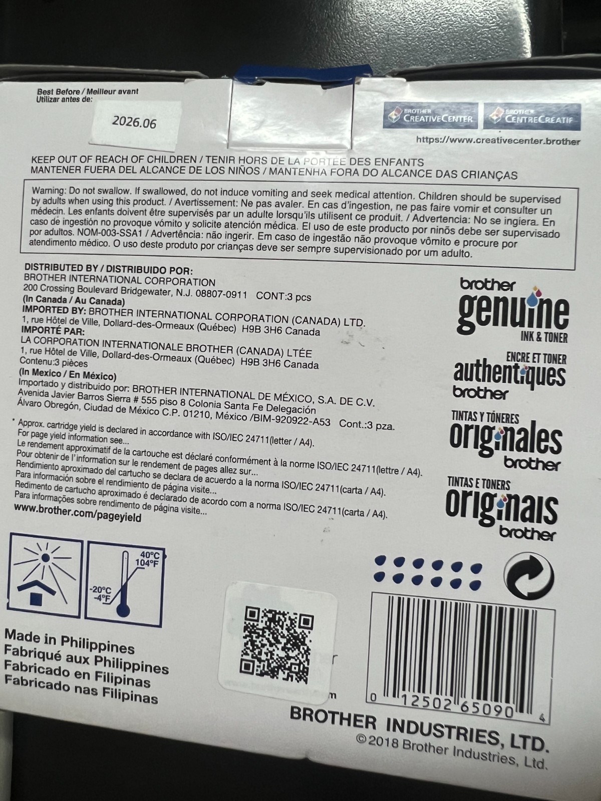 Brother LC30333PKS XXL Ink Cartridge Value Pack Genuine OEM 0904