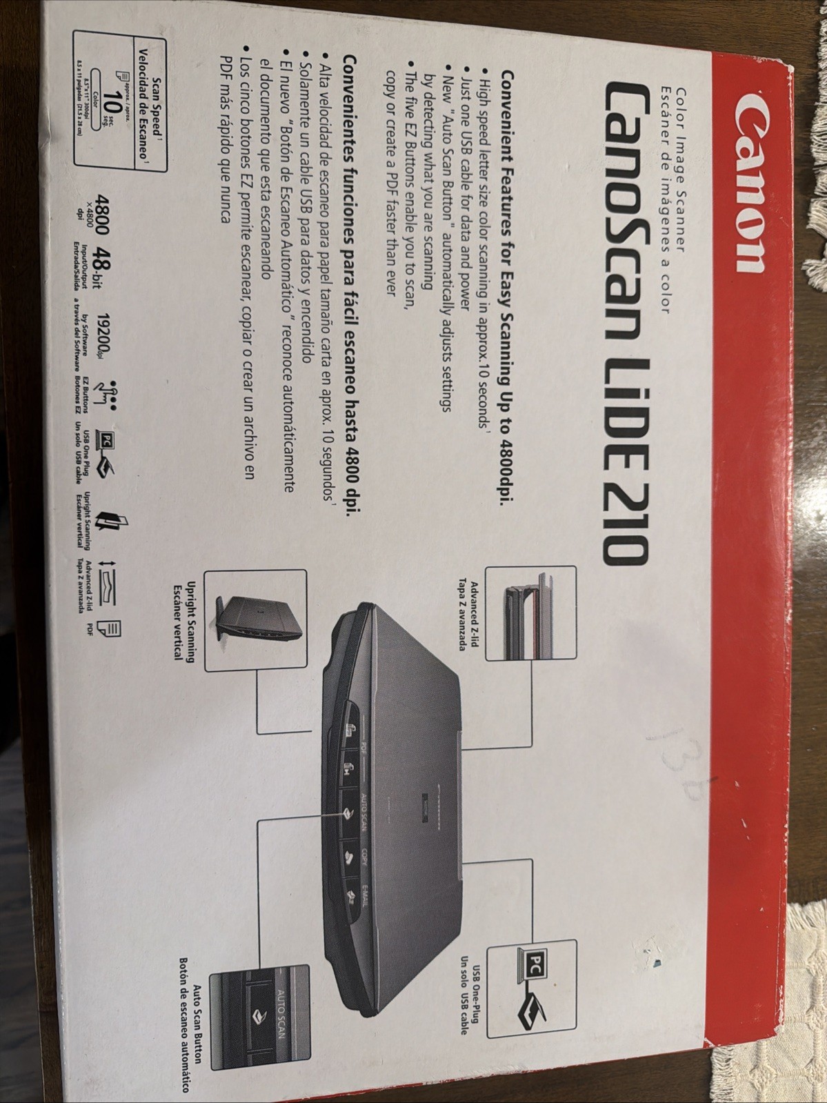 Canon CanoScan LiDE210 Flatbed Scanner USB Color Image Still In Packages