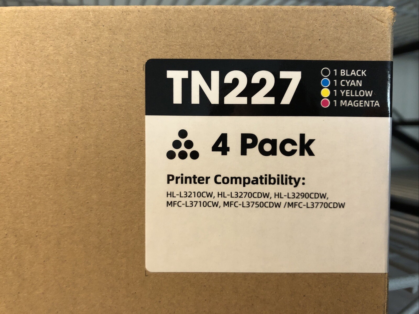 4pk TN227 TN-227 Toner Cartridge for Brother TN223 HL-L3210CW L3230CDW L3270CDW