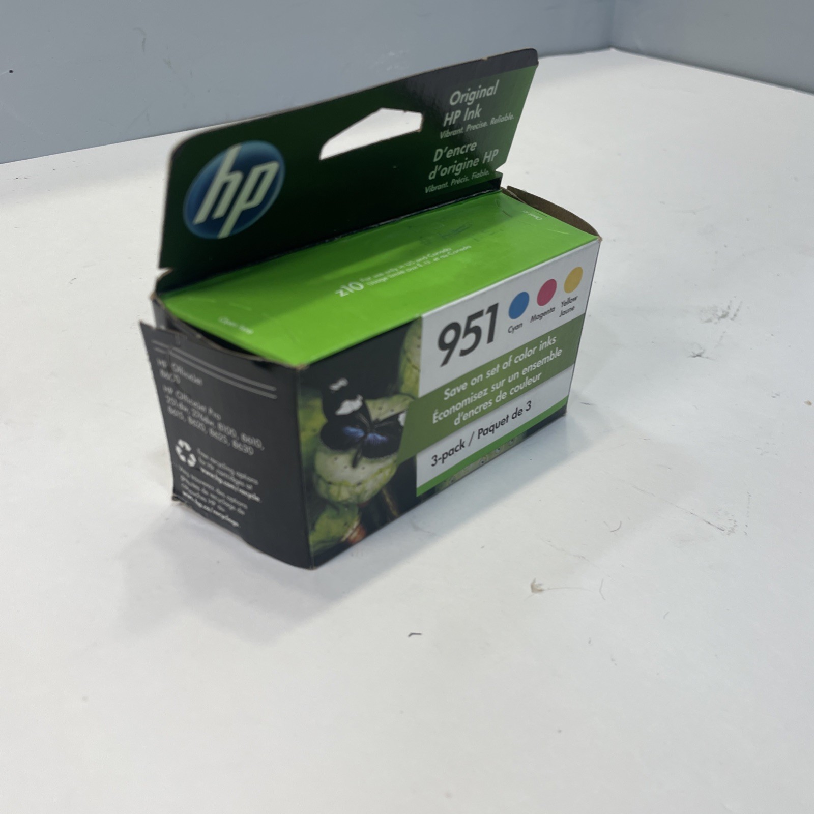 HP 951 Cyan Yellow Ink Cartridge 3-Pack Expired Dec 2022 NO MAGENTA