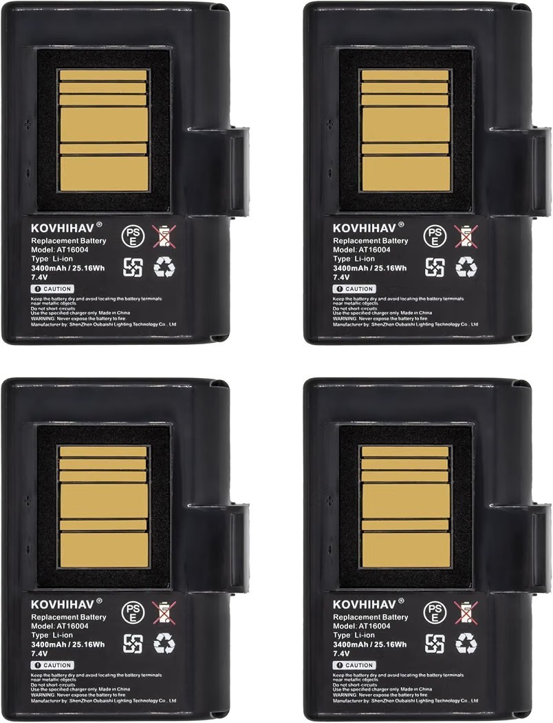 4 Pack 3400mAh Battery for Zebra ZQ520 ZQ620 ZQ610 QLN320 Mobile Printer 7.4V Li