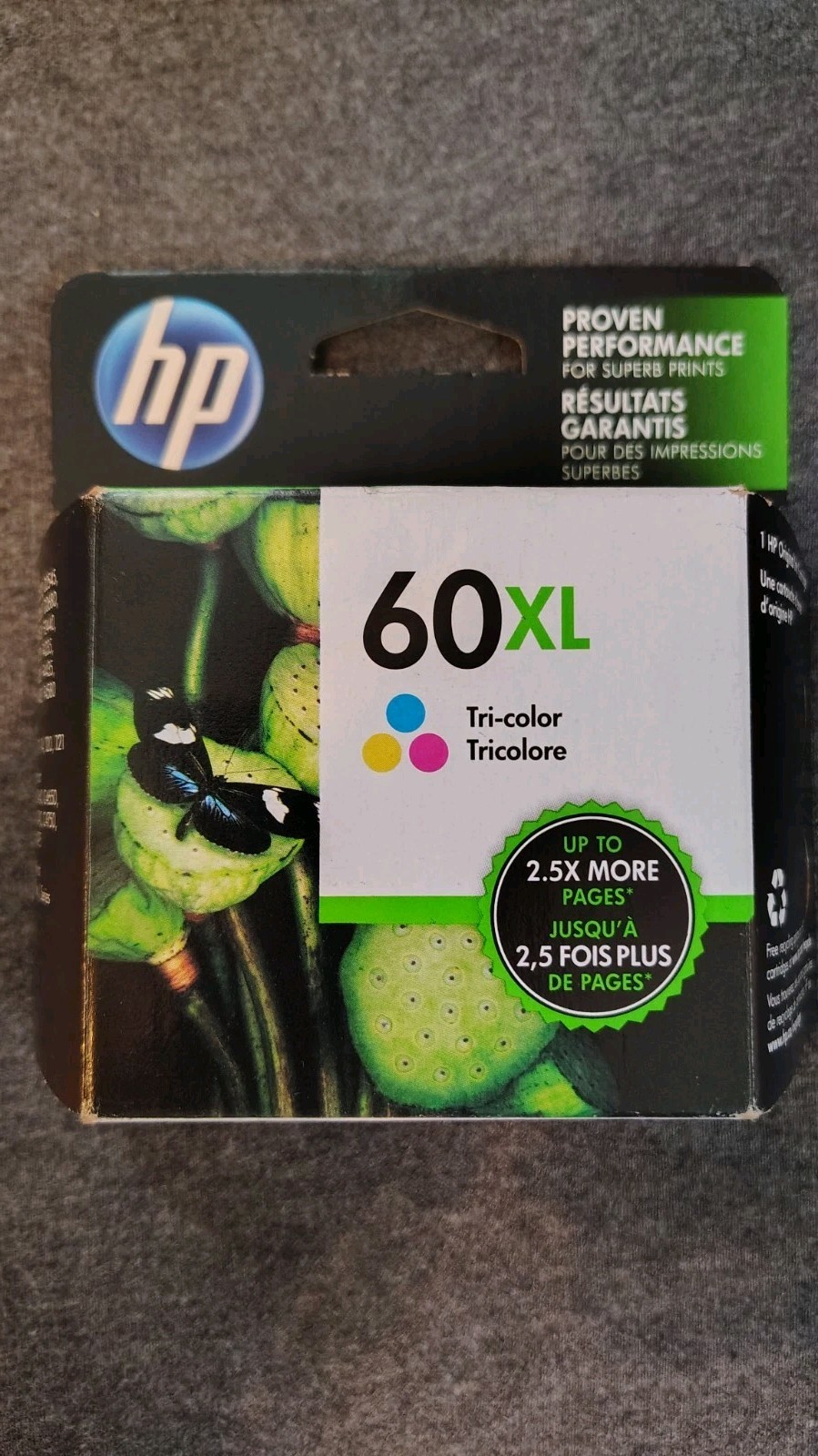 HP 60XL Tri Color Genuine Original Inkjet Ink Cartridge Model 60XL