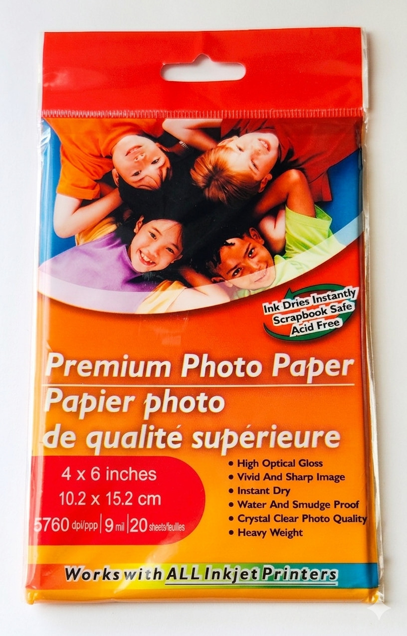20 Sheets Premium 4×6 Photo Paper High Gloss Inkjet 5760 dpi Glossy Acid Free