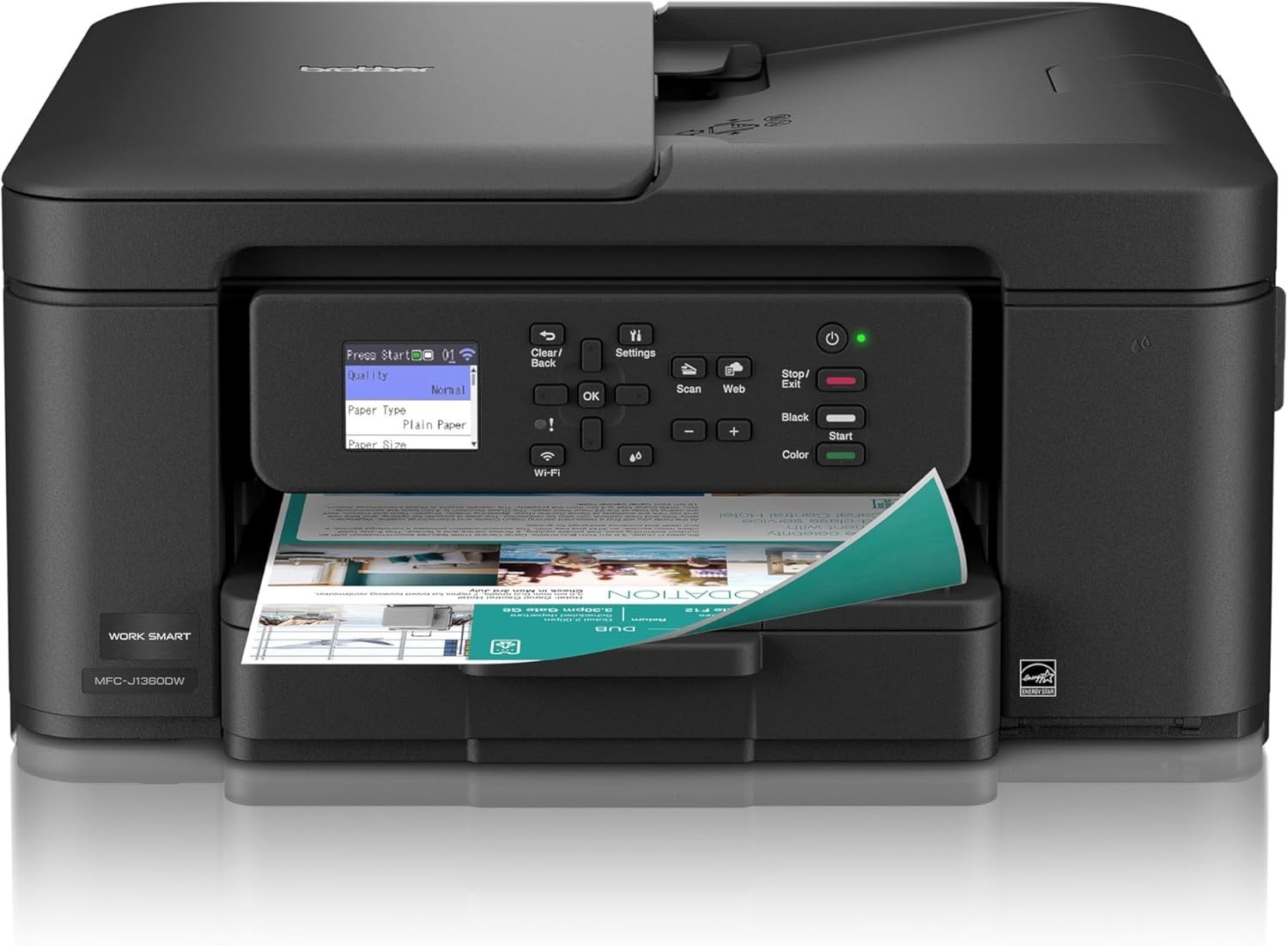 Brother MFC-J1360DW Wireless Color Inkjet All-in-One Printer Duplex