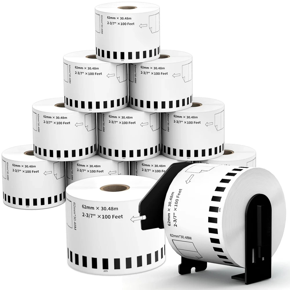 12 Rolls Replace Brother Continuous Label DK-2205 (2.4″ X 100′) Compatible wi…