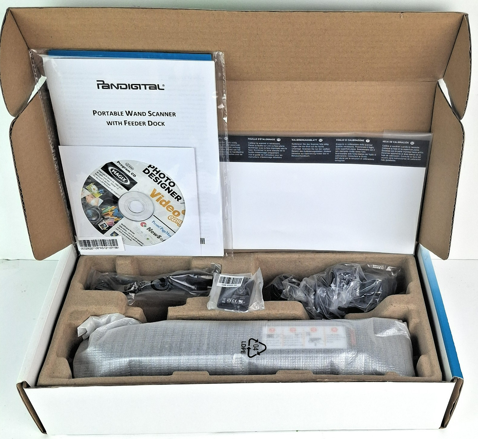 Pandigital Handheld Wi-Fi Wand Scanner S8X1103BL 128MB w/Dock & ORC Software New