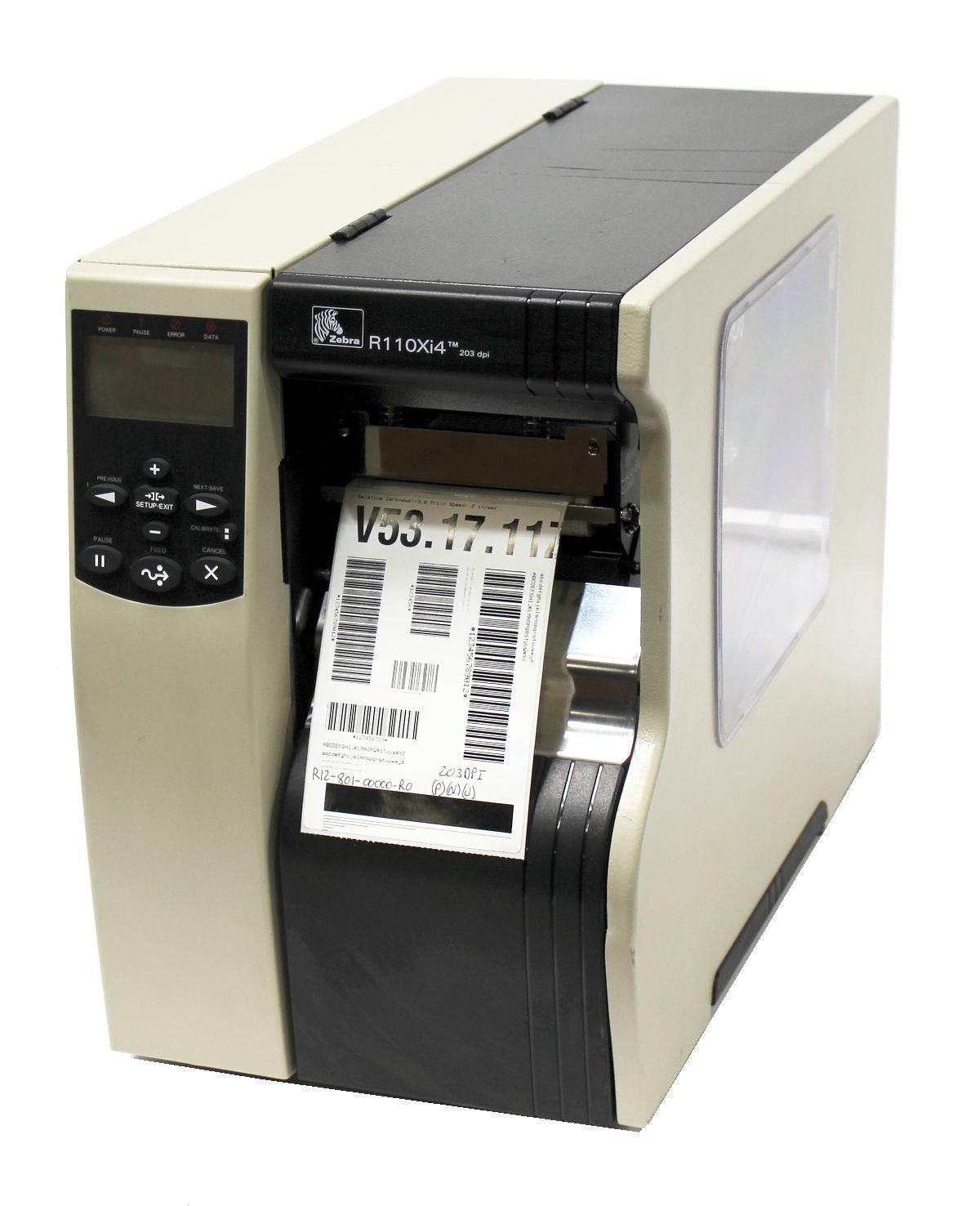 Zebra R110Xi4 R12-801-00000-R0 Thermal Barcode Label Printer RFID Network 203dpi
