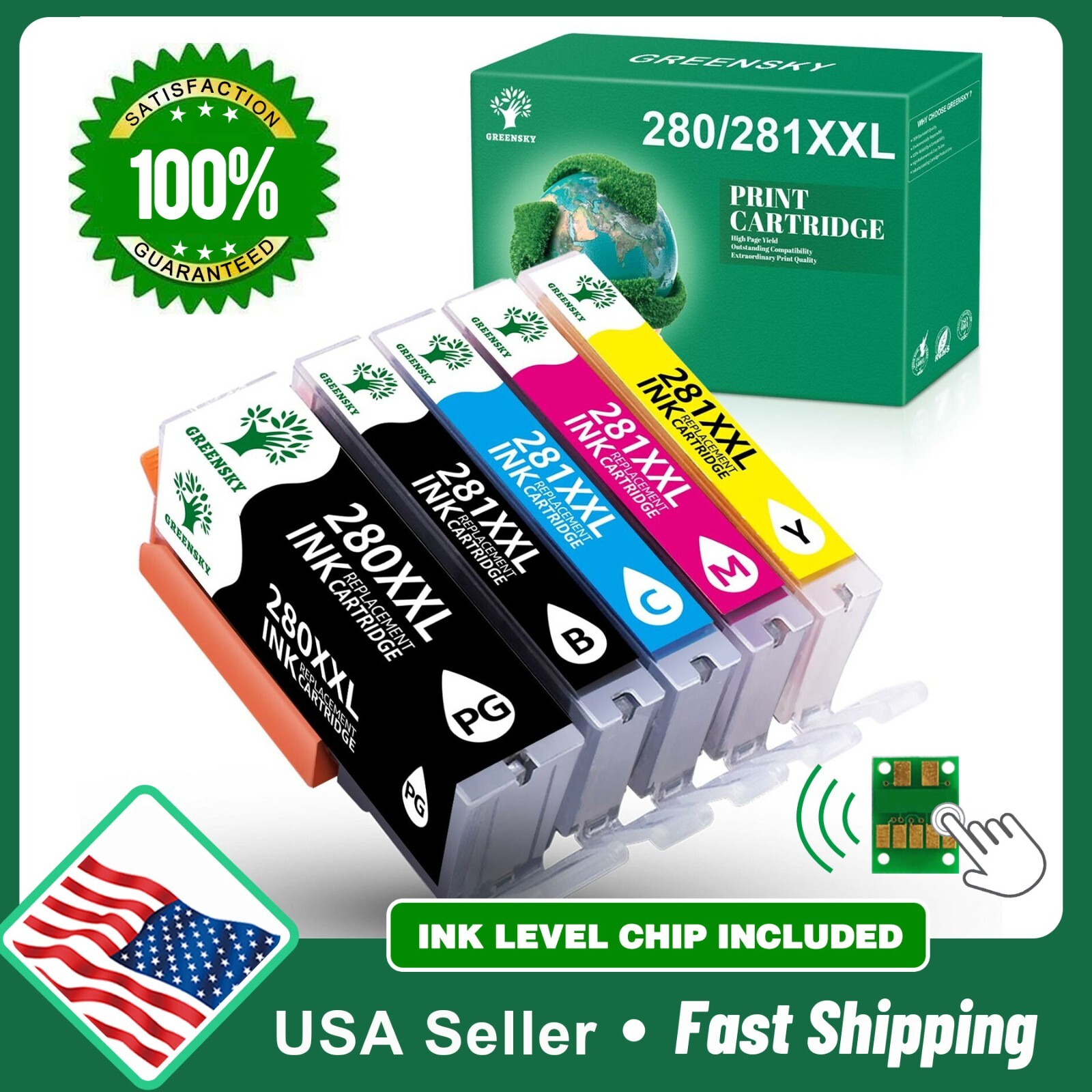 5PK Printer Ink for Canon PGI-280 CLI-281 XXL PIXMA TS8120 TR8620 TS9120 TS9520