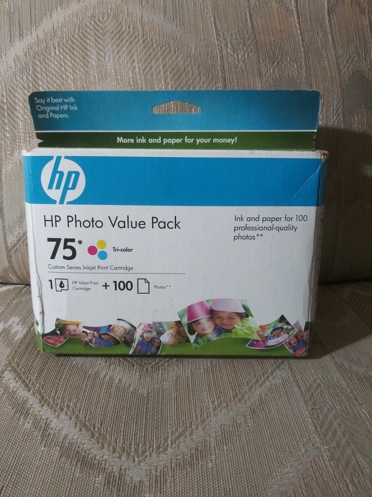 HP Photo Value Pack 75 Tri-color 1 Inkjet Print Cartridge & 100 Sheets Photo…