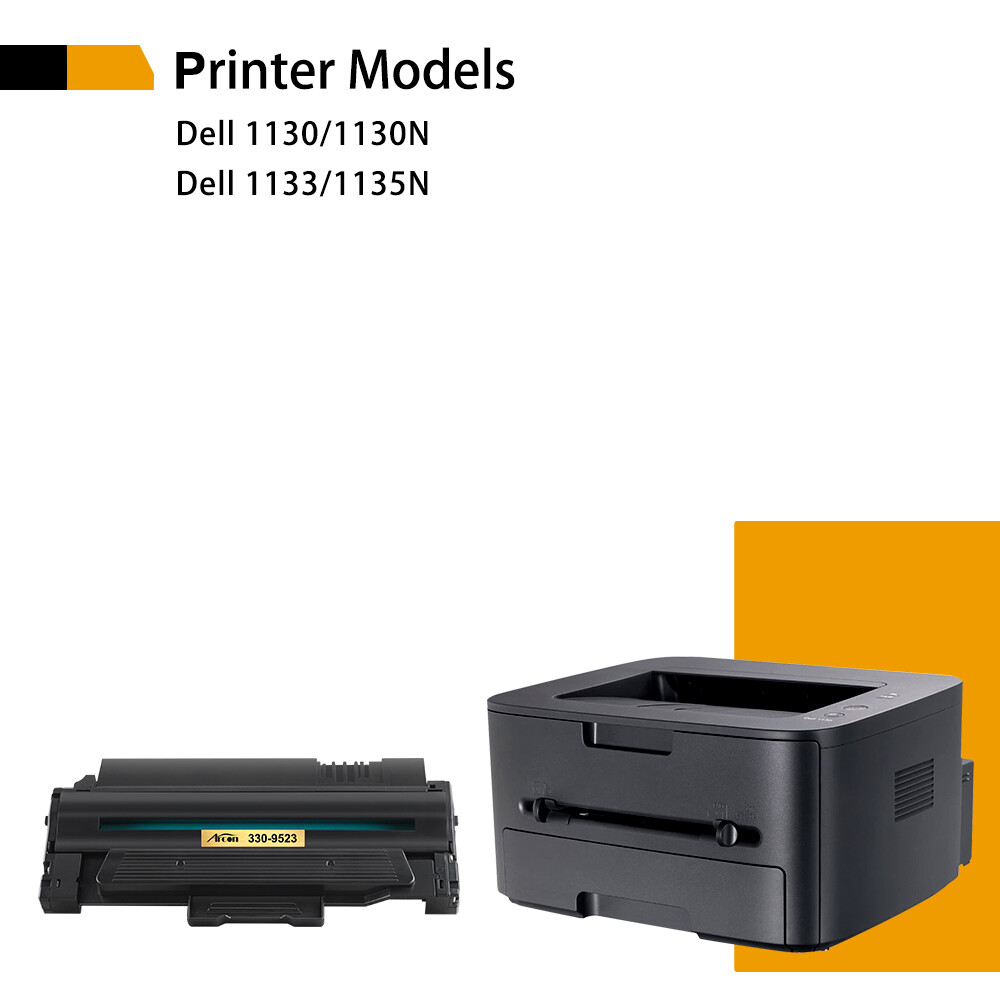 2PK Black 330-9523 Toner Cartridge For Dell Laser 1130 1130n 1133 1135N Printer