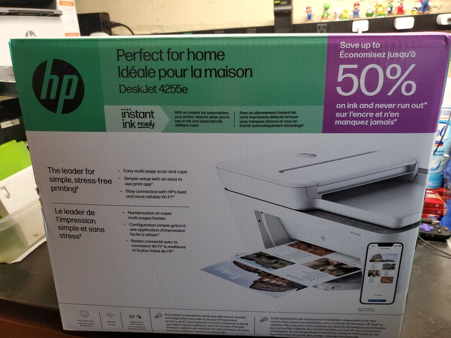 HP DeskJet 4255e All-in-One Inkjet Printer, Color Mobile Print, Copy, Scan Up to
