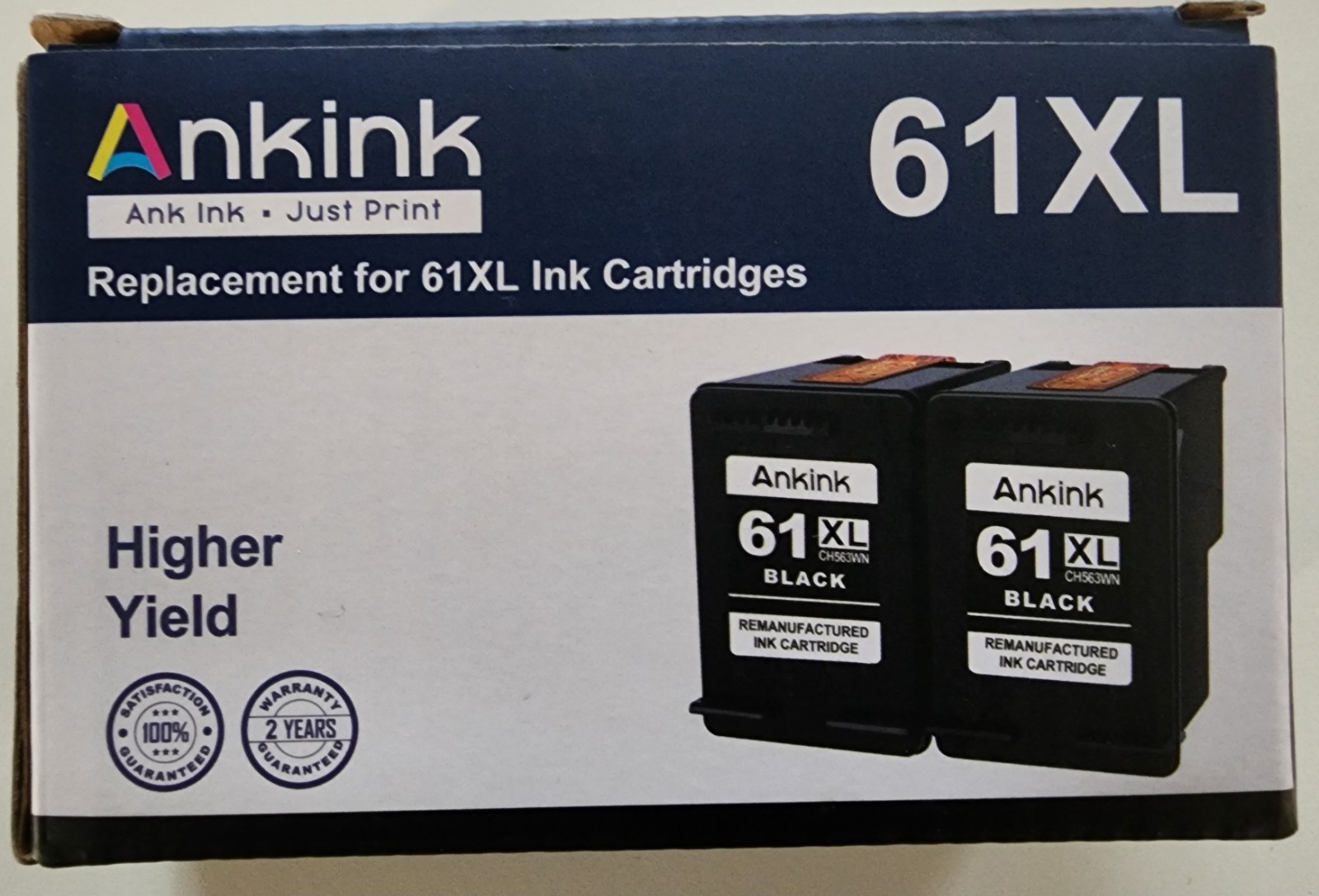 Ankink (One) 61XL Replacement for 61XL Ink Cartridges Black Expiry Date 09-2025