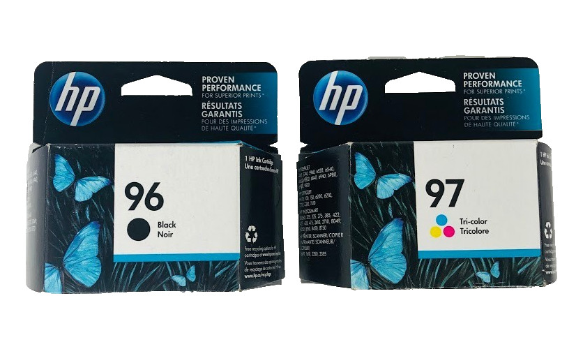 GENUINE 2-PACK HP 96 BLACK / 97 TRI-COLOR INK CARTRIDGES C9353FN SEALED Boxes