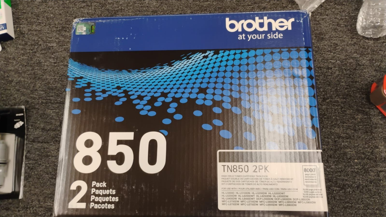 Brother TN850 Black Toner High Yield Cartridge 2 Pack, Slightly used – Y5