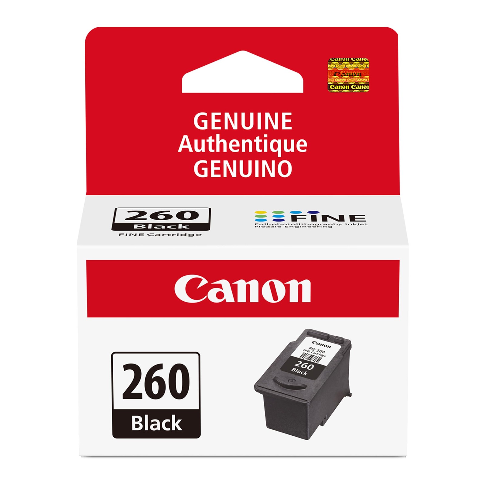 Canon PG-260 Genuine Black Ink Cartridge, 1 Count (Pack of 1),