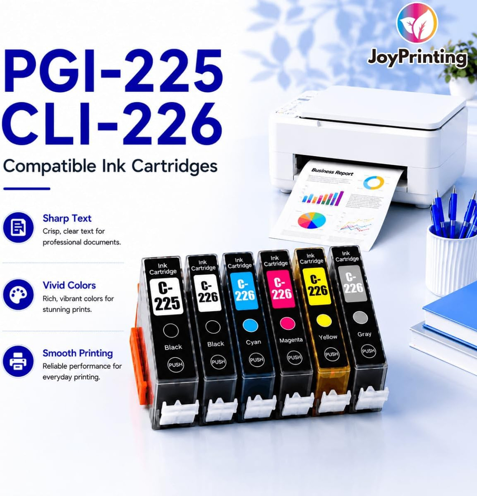 Ink Cartridge Gray CLI-226XL Compatible for MG6110 MG6120 MG6220 MG8120 4 Pack