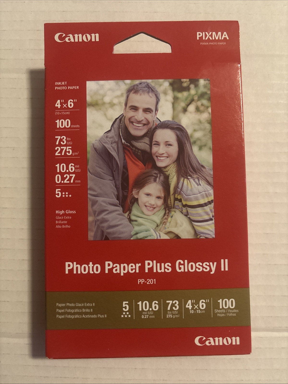 Canon PP-201 Photo Paper Plus Glossy II, 4×6 inch – 100 Sheets
