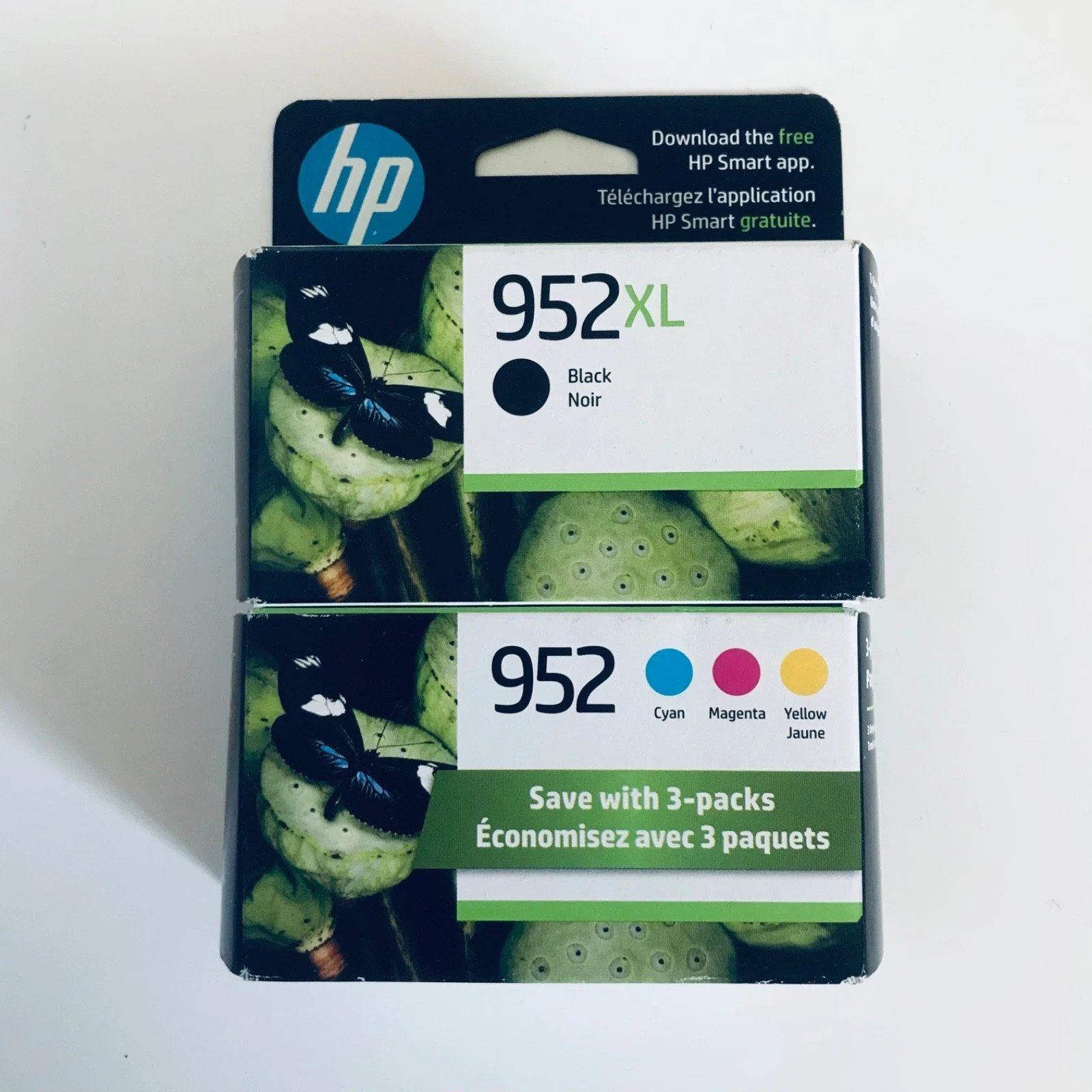11/2025-26 Genuine HP 952XL Black & 952 Color Ink N9K28AN Combo 4 Pk OEM Sealed