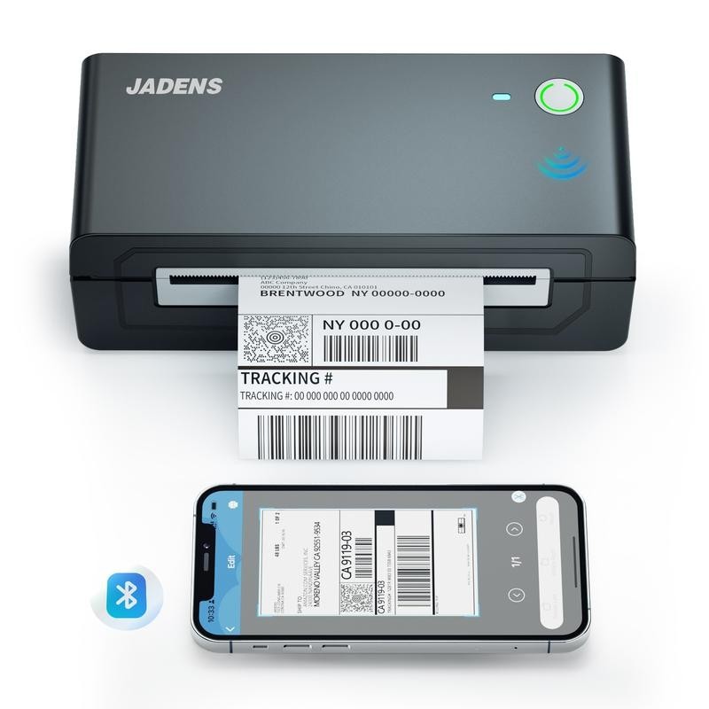 JADENS Shipping Label Printer, Bluetooth Wireless Thermal Label Printer
