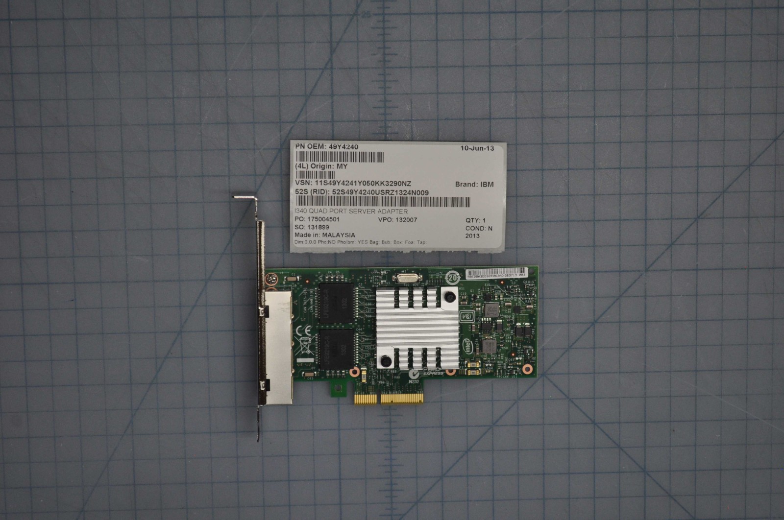IBM I340 QUAD PORT SERVER ADAPTER GRADE A 49Y4240