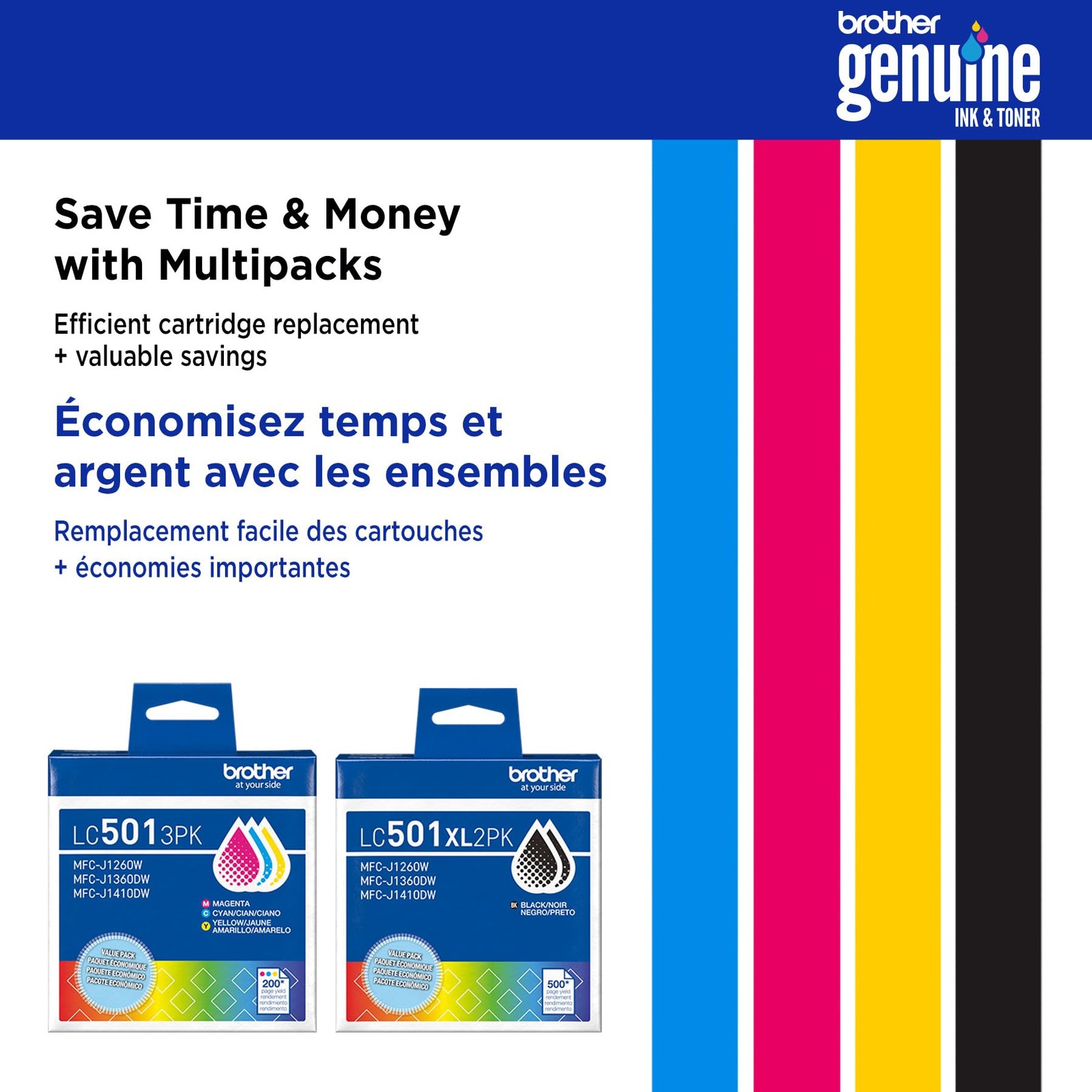 Brother Genuine LC501C Standard Yield Cyan Ink Cartridge Yield,