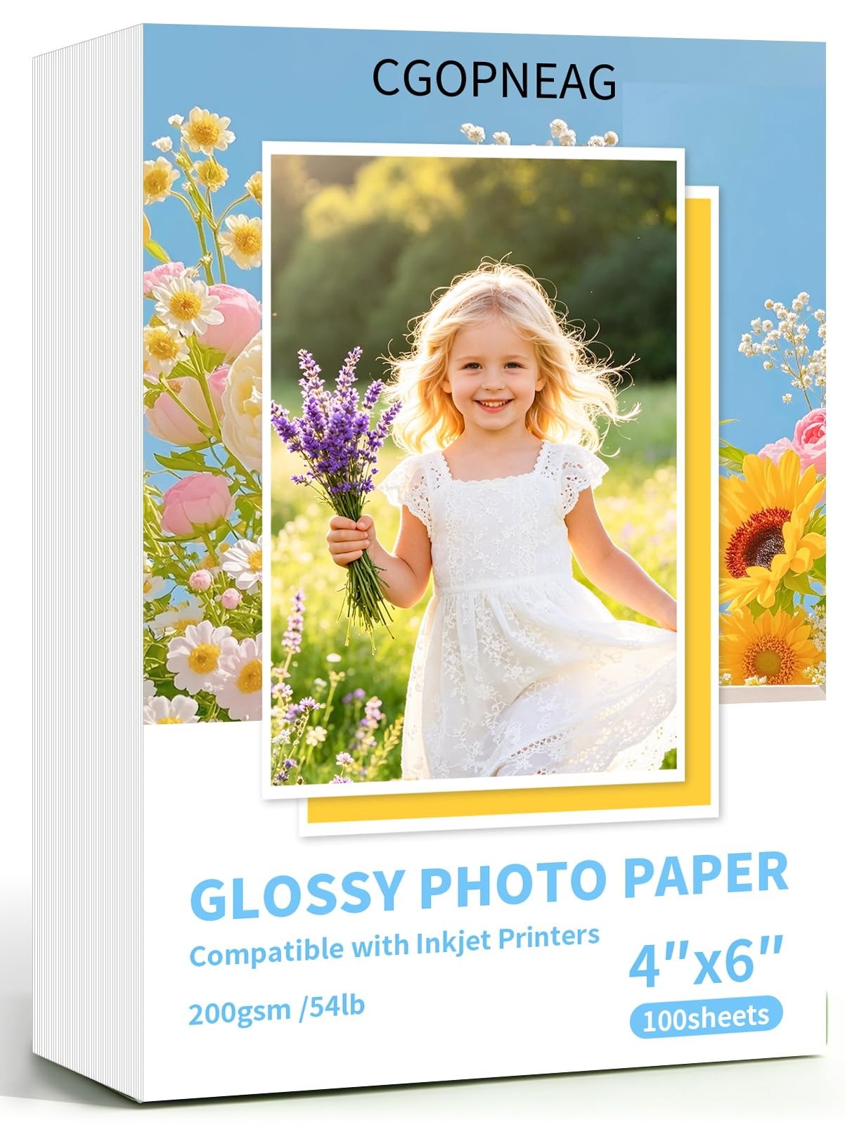 Glossy Photo Paper, Premium 4×6 Photo Paper 200 GSM/54 LB, 100 Sheets for Dye