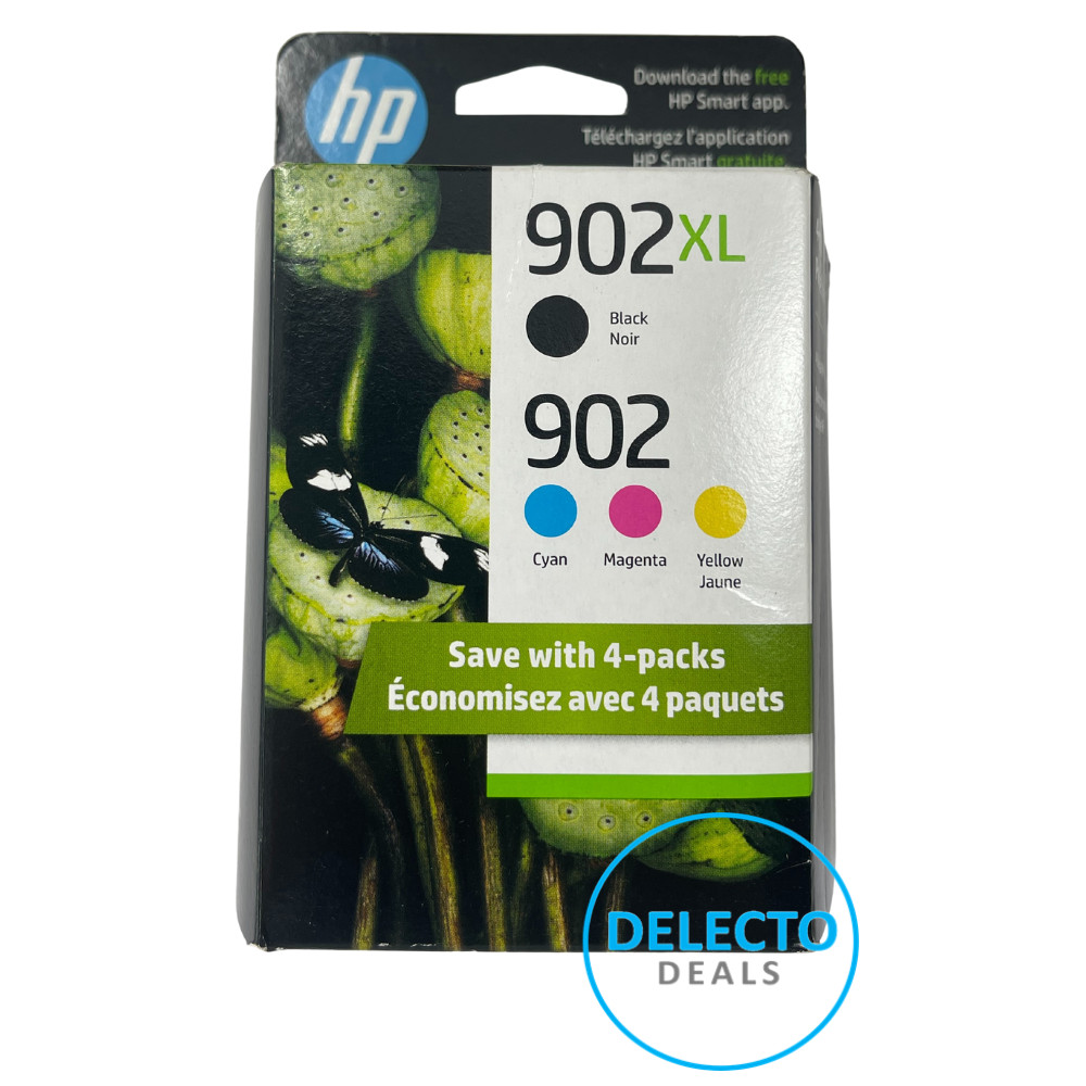 GENUINE 4-PACK HP 902XL BLACK & 902 COLOR C/M/Y INK OFFICEJET SEALED 11/2026+