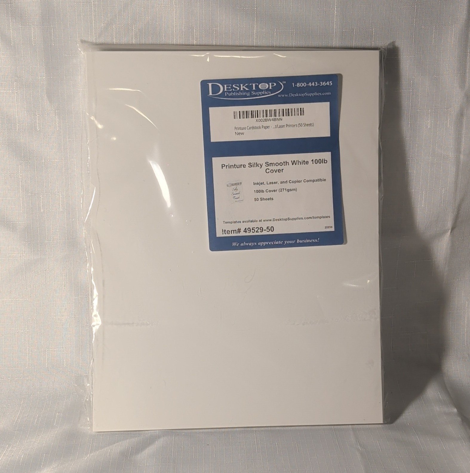 Desktop Publishing Supplies Smooth White Cover Stock 8.5 x 11 in 271 gsm