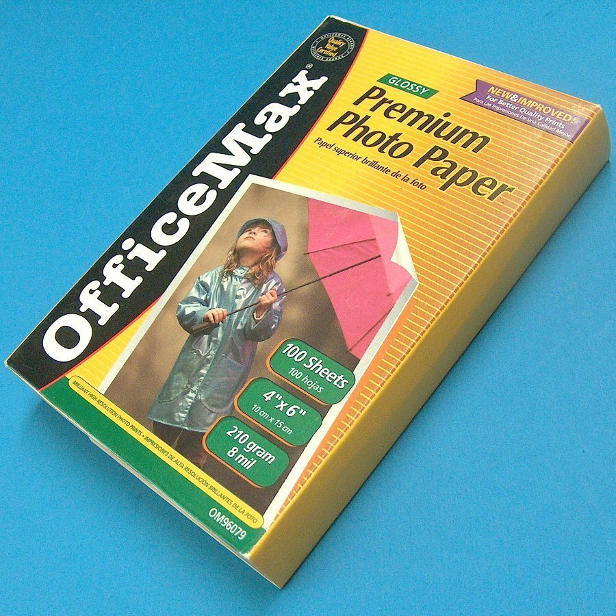 K473H OfficeMax Photo Paper 4×6″ Glossy 8 mil OM96079 Open Box 98 Sheets AS-IS