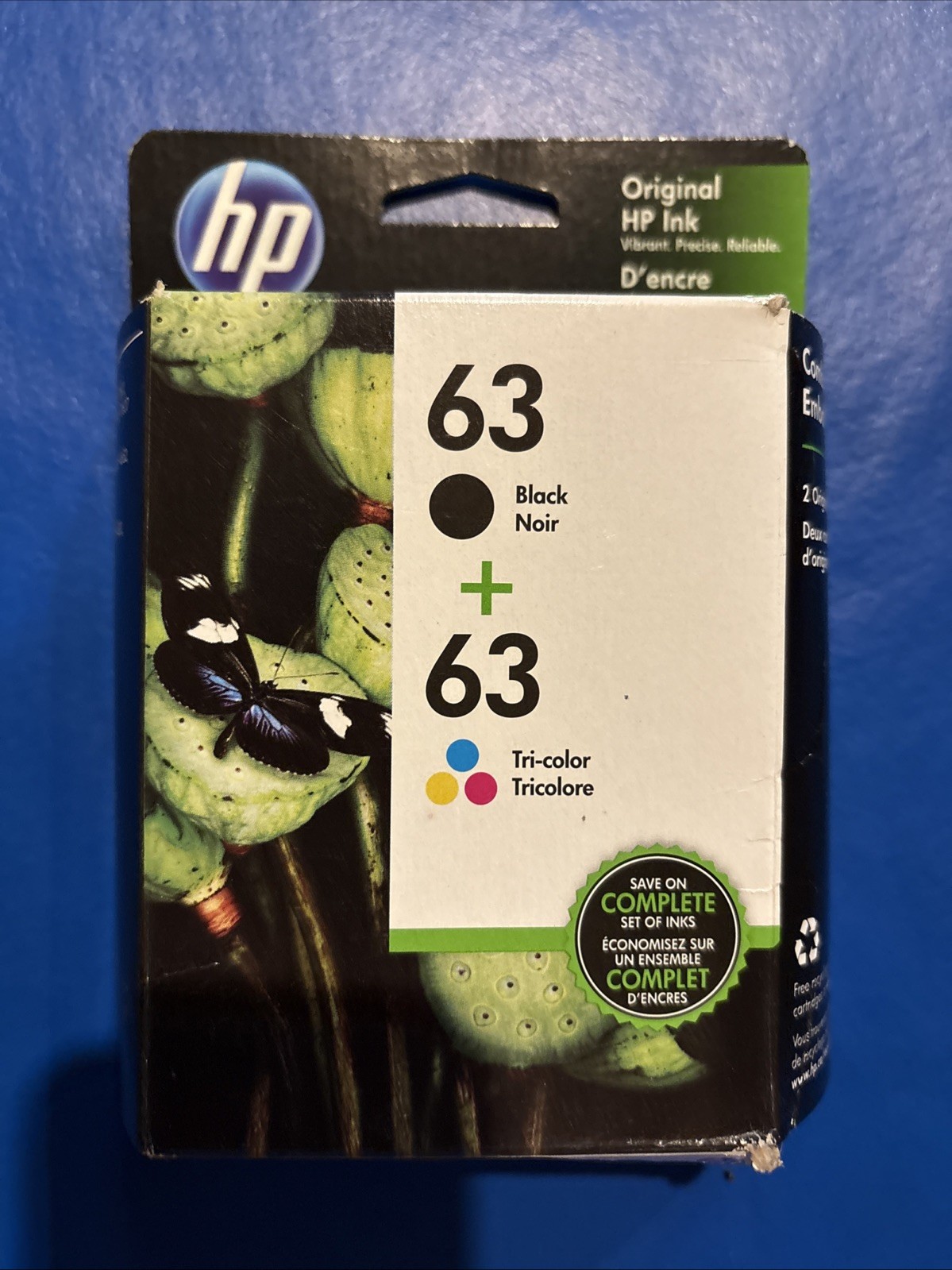 GENUINE HP 63 2-PACK BLACK/TRI-COLOR INK CARTRIDGE EXP. MAR 2020 NEW SEALED
