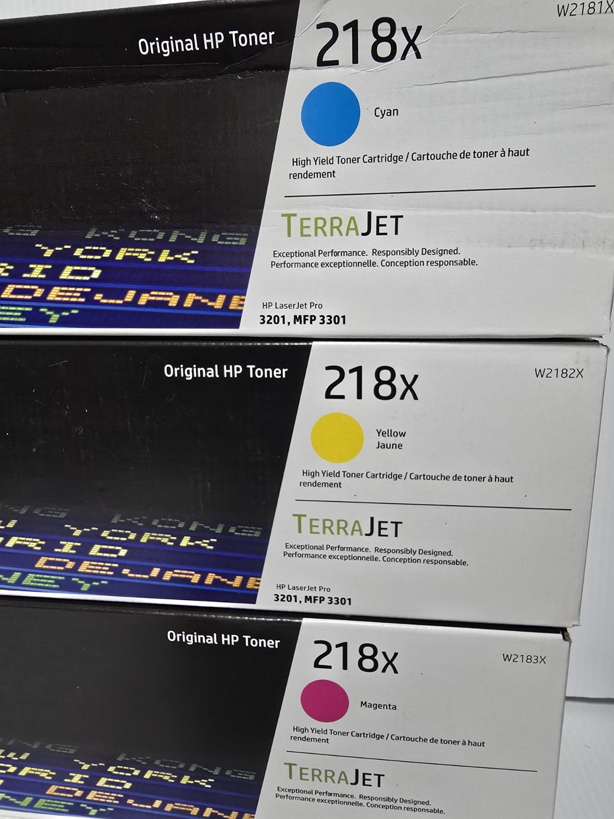 HP 218X Cyan / Magenta / Yellow High Yield Toner Cartridge – Sealed NEW