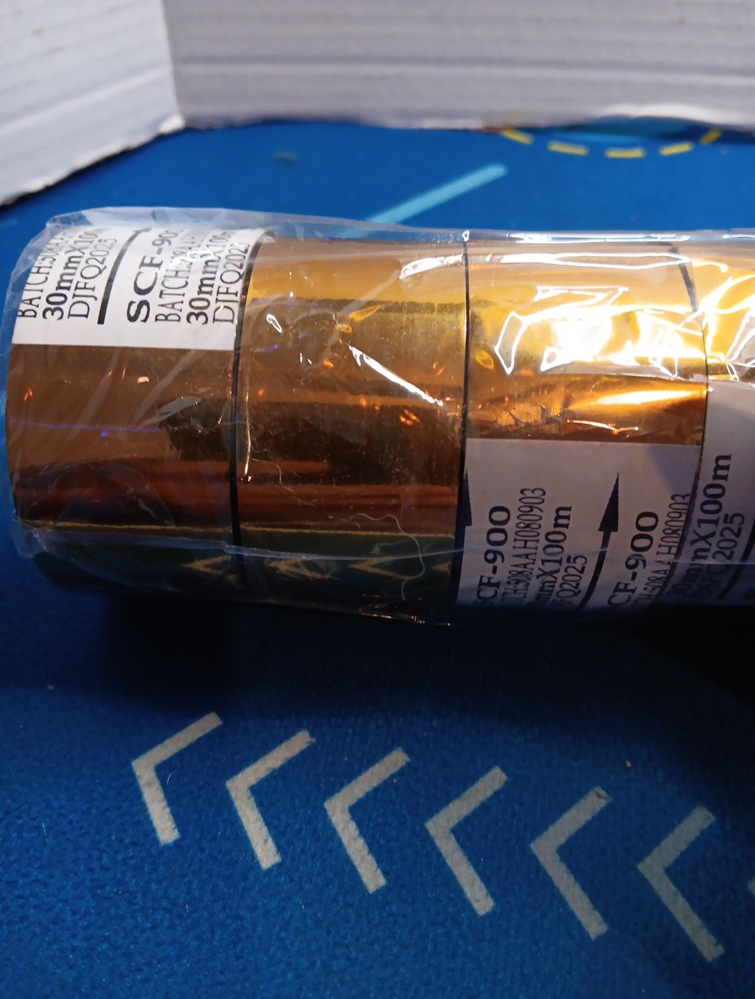 10 Rolls 30mm x 100m Gold Thermal Transfer Ribbon Resin for Coder Printer