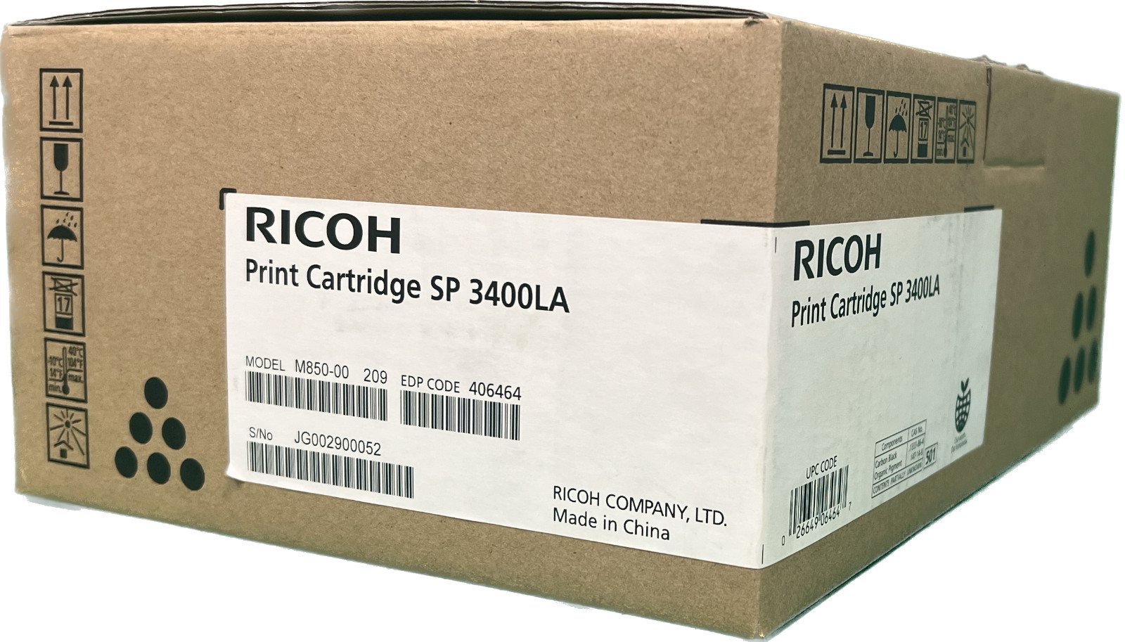 Genuine Ricoh Black Toner Cartridge | 406464 | SP 3400LA