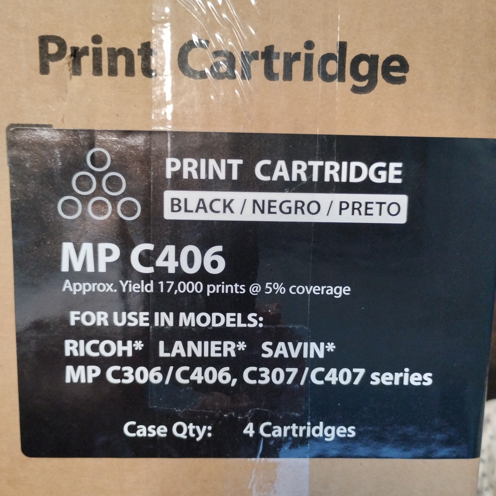 Ricoh MP C406 Black Cartridge 4pack