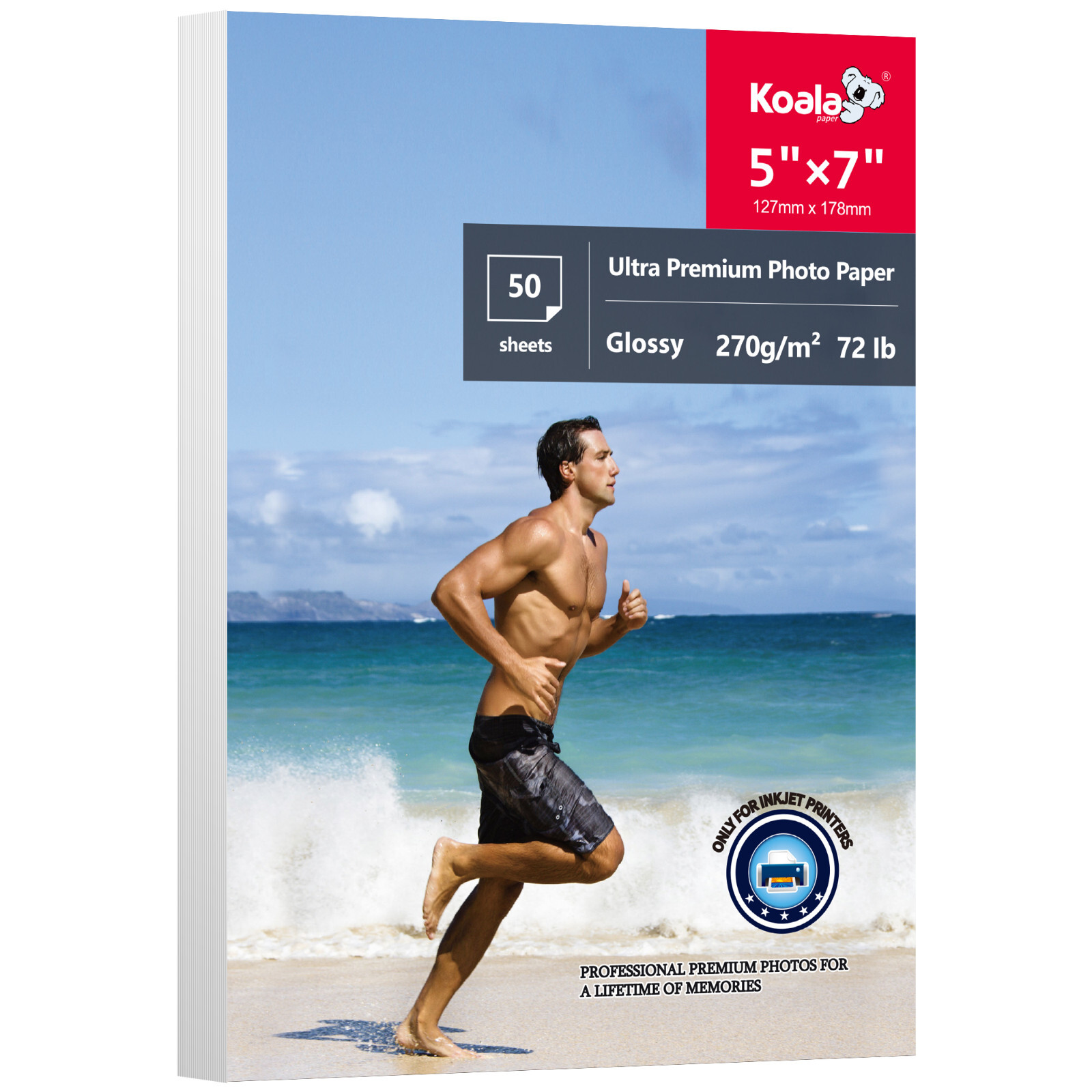 Koala Ultra Premium Photo Paper 5×7 Glossy 72lb Picture Paper for Inkjet Printer