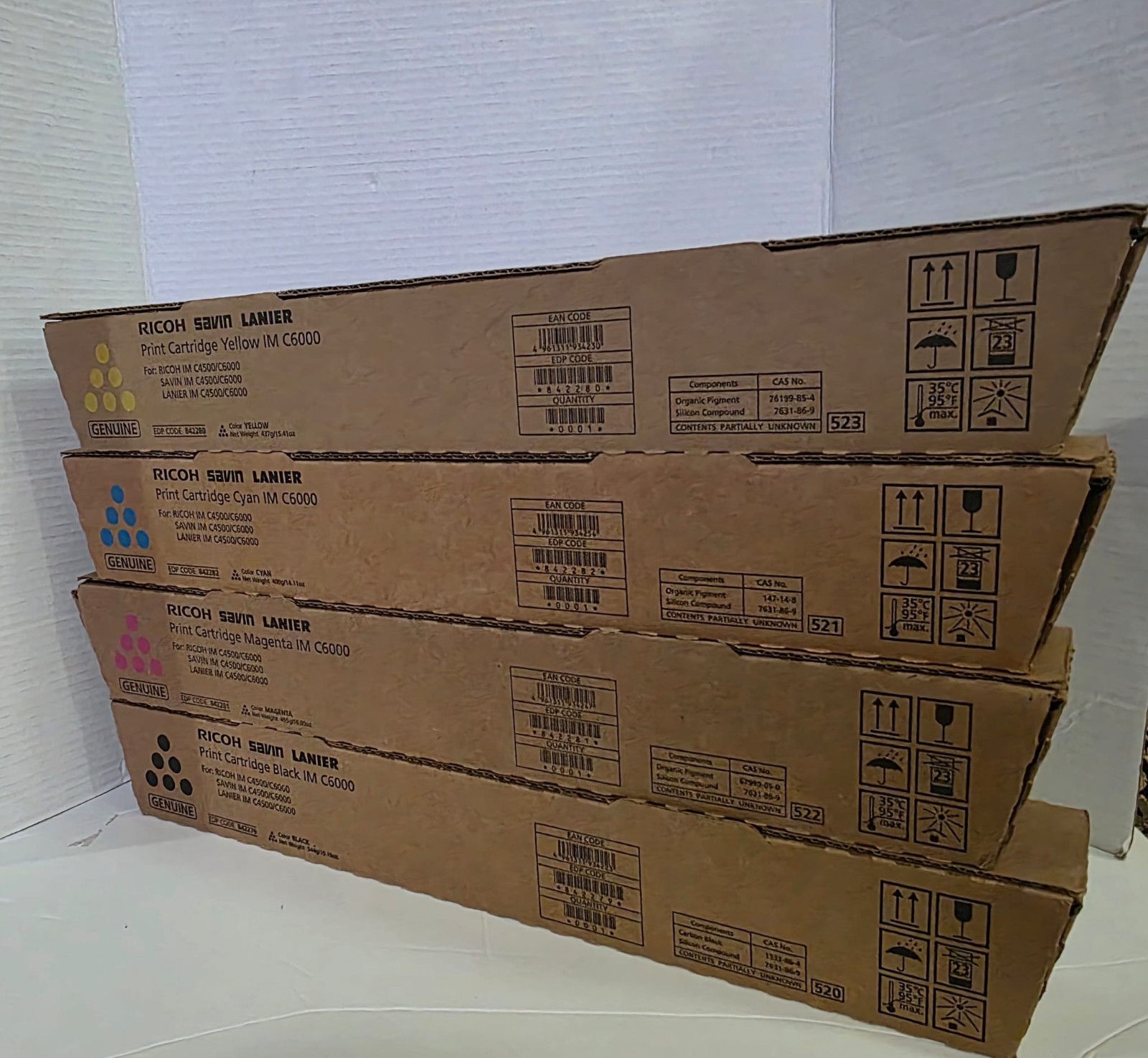 FREE SHIP Genuine IM C6000 CMYK Toner OEM Original 842279 842280 842281 842282
