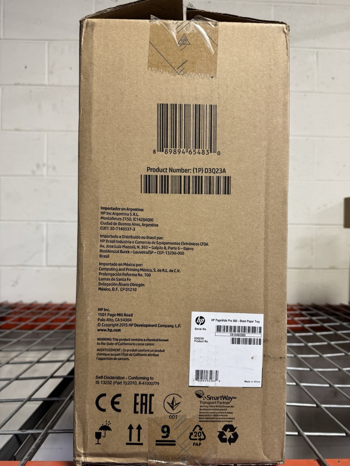HP PageWide Pro 550-Sheet Paper Tray – D3Q23A