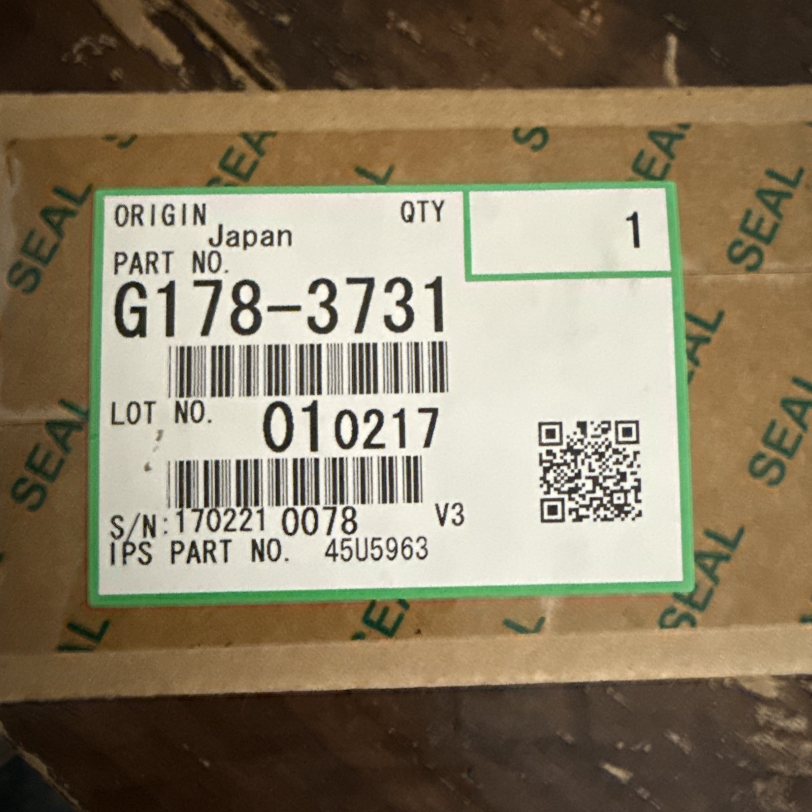 Sealed Genuine Ricoh G178-3731 (G1783731) Coating Bar