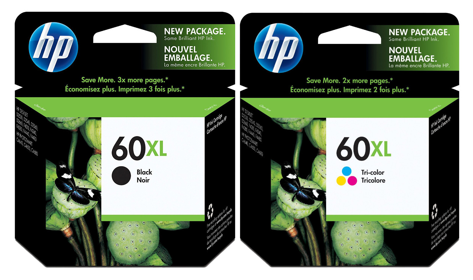 GENUINE NEW HP 60XL (CC641WN/CC644WN) Ink Cartridge 2-Pack