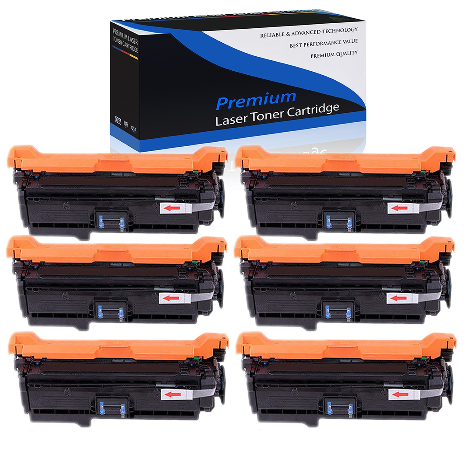 6PK Black CE260A 647A Toner for HP Color LaserJet CP4525DN CP4525XH CP4525N