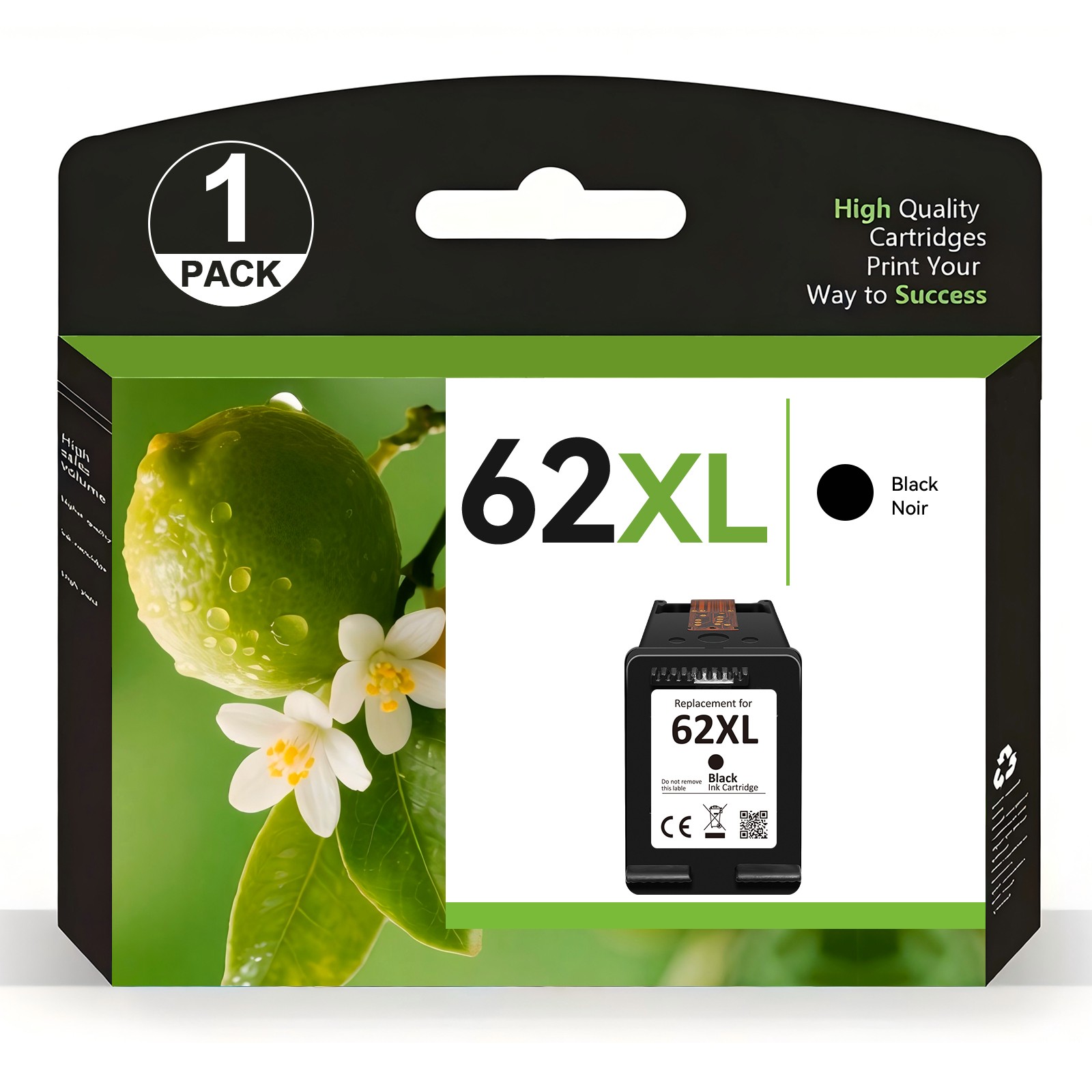 High Yield Black Color Ink for HP 62XL ENVY 7640 7644 7645 5540 5640 5660 5740