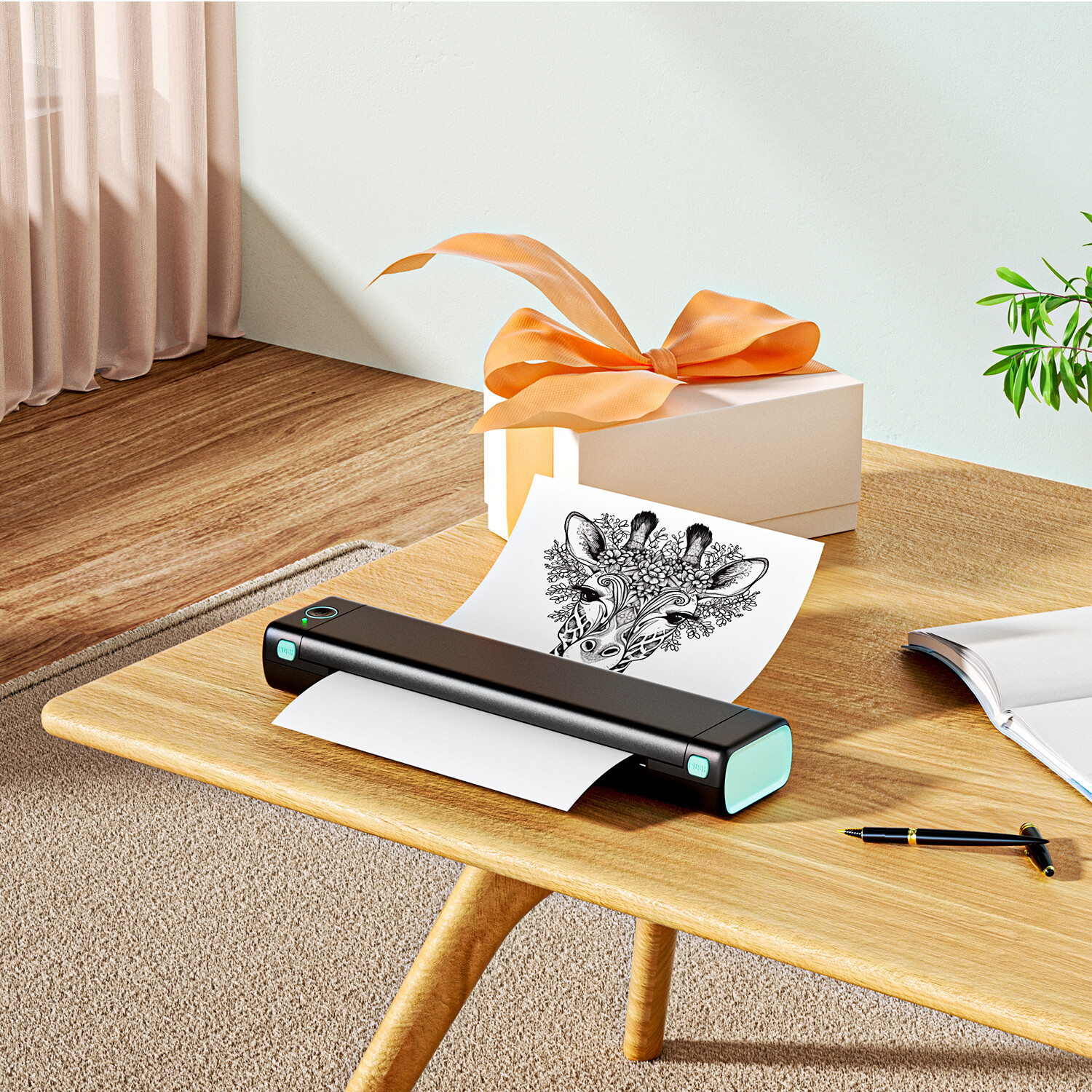 Portable Wireless A4 Bluetooth Thermal Inkless Mobile Printer Phomemo M08F Lot
