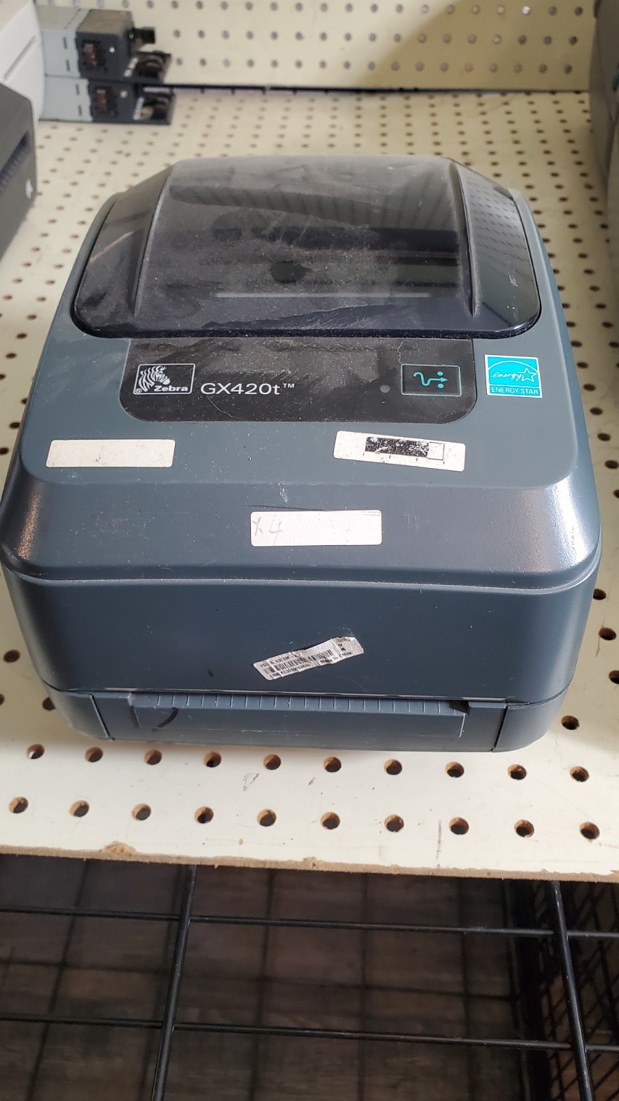 Zebra GK420T Label Thermal Transfer Printer. Powers On No print, parts only.