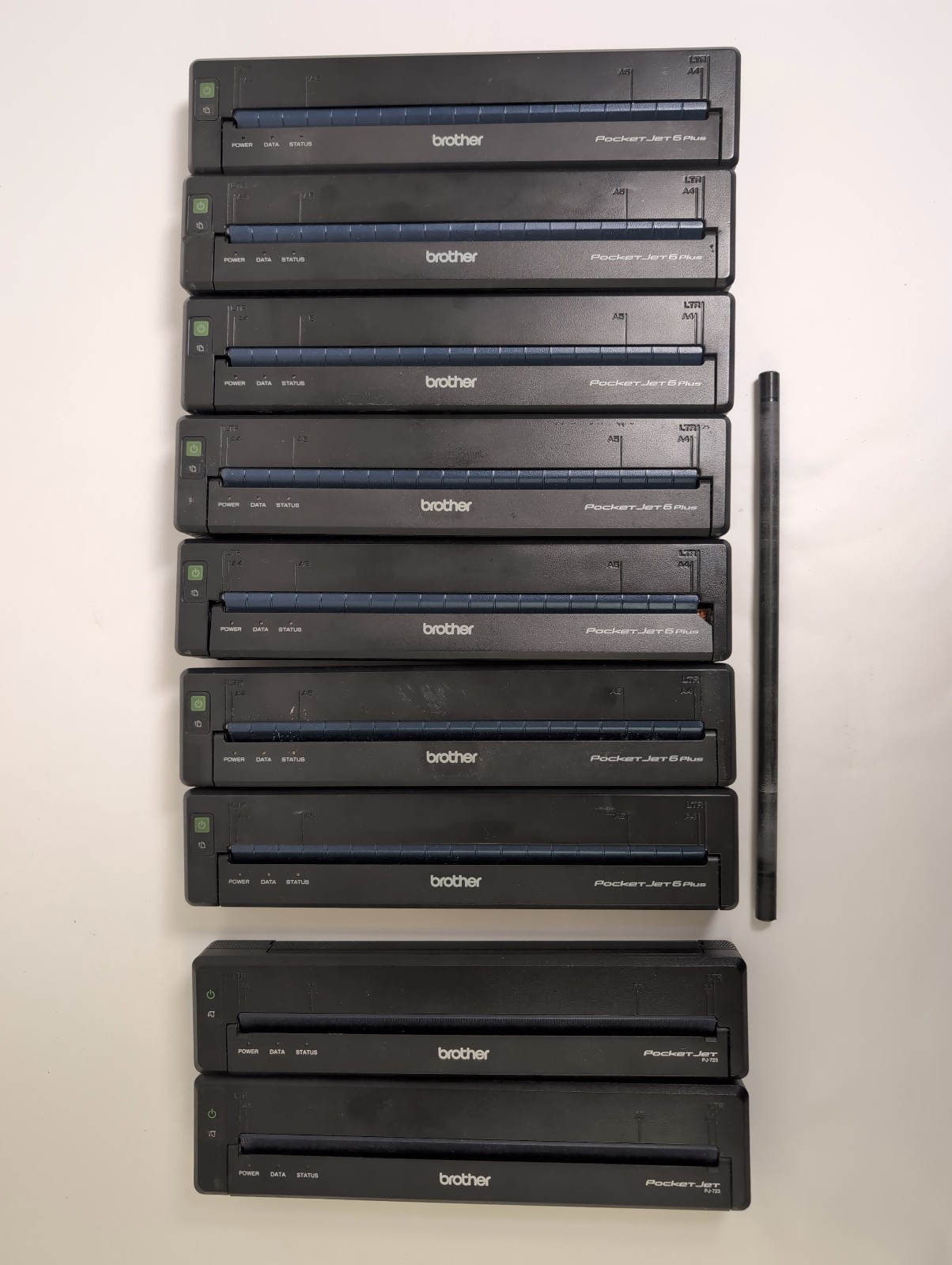 Lot of 9 Brother PocketJet Printers PJ-623 PJ-723, UNTESTED, No Power Cords