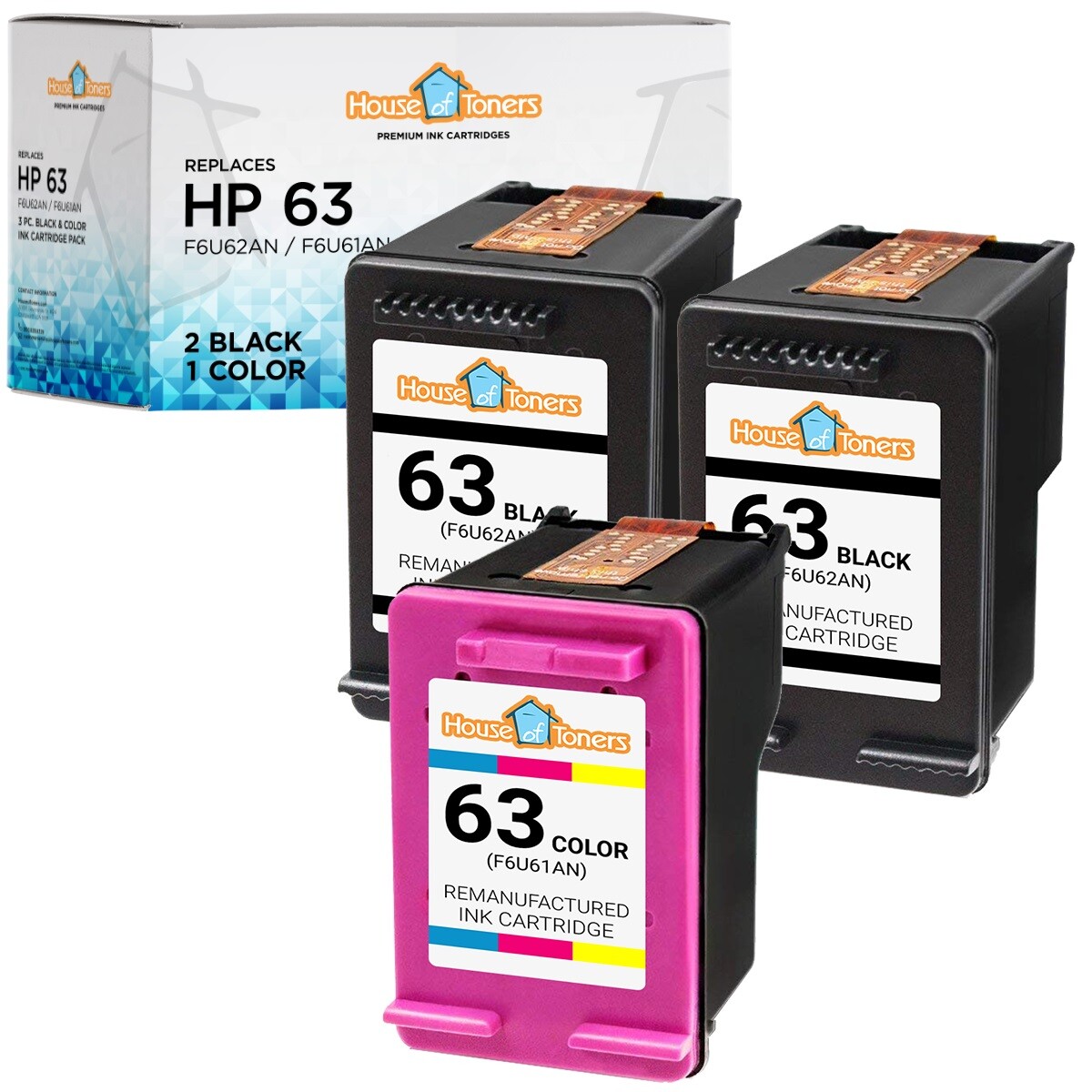 For HP 63 Ink Cartridge for Officejet 3830 4650 5258 5255 5252 5260 5212 Lot